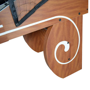 Hathaway Boardwalk Roll Hop and Score Table - scrolled leg with white pinstripe and the catch net