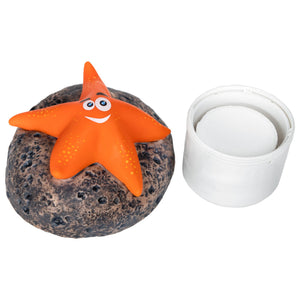 Blue Wave Starfish Floating Chlorine Dispenser, Orange - float lifted off to show the tablet chamber