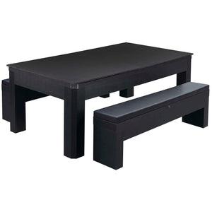 Hathaway Park Avenue 7-ft Pool Table Combo Set with Benches - Black with Red Felt Game Room — shown from the opposite side