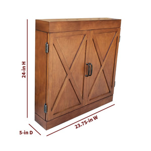 Hathaway Farmington Dartboard Cabinet - 24 in high, 23.75 in wide and 5 in deep