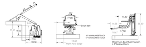 Global Pool Products portable C-series lift dimension drawing