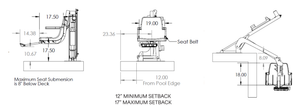 Global Pool Products Proformance P-375 pool lift dimension drawing