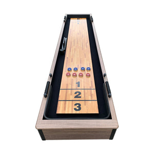 Hathaway Excalibur Shuffleboard - full table down the length with the eight pucks set out