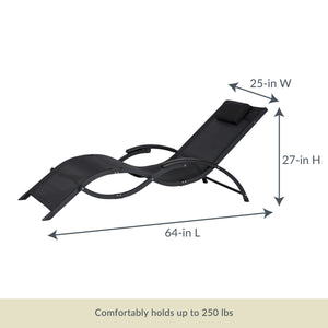 Island Retreat Foldaway Lounger - 64 in long, 25 in wide, 27 in high; holds up to 250 lb