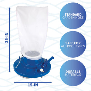 Blue Wave Ultimate Leaf Bagger - 25 in tall by 15 in across; runs off a standard garden hose