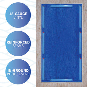 Blue Wave Single Water Tube - 18-gauge vinyl with reinforced seams, shown laid along an in-ground cover