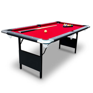 Hathaway Fairmont 6-ft Portable Pool Table - Black with Red Felt Game Room Table