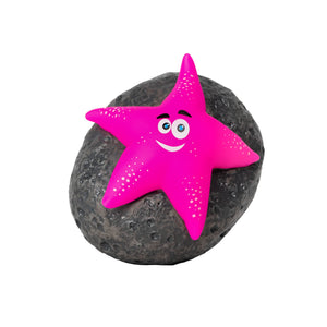 Blue Wave Starfish Character Chlorinator, Pink - three-quarter view of the starfish on its rock float