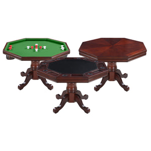 Hathaway Kingston 48-in Poker Table Combo Set (Table Only) - Walnut Finish Game Room Table