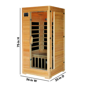 HeatWave Buena Vista Carbon Sauna Sauna & Spa — dimension and specification diagram
