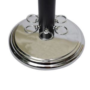 Hathaway Westmont Billiard Cue Stand - chrome base with the lower cue rings around the post