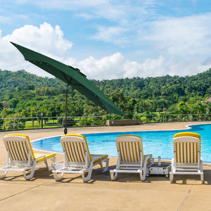Island Umbrella Nassau 6.5-ft x 10-ft Rectangular Market Umbrella with LED Lights — Hunter Green / Breez-Tex / Umbrella