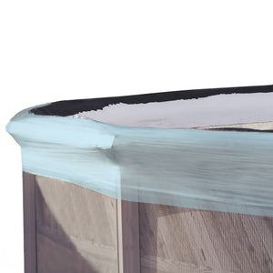 Gladon Winter Cover Seal - seal wrapped around the top rail of a covered above-ground pool