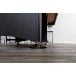 Hathaway Hustler Pool Table - chrome levelling foot under the black cabinet leg