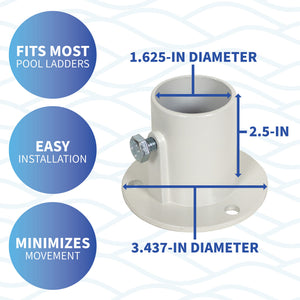 Blue Wave Aluminum Deck Flange - dimensions: 1.625 in bore, 2.5 in tall, 3.437 in base diameter