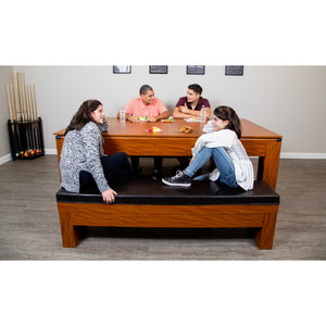 Hathaway Sherwood 7-ft Air Hockey Table Combo Set with Benches Game Room Table — shown in use