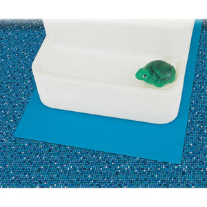 Blue Wave In-Pool Ladder/Step Liner Pad - pad laid under the corner of a moulded pool step