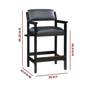 Hathaway Cambridge Spectator Chair, black - 44.25 in high, 25 x 22.5 in, 30.5 in seat