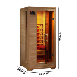 HeatWave Buena Vista Ceramic Sauna Sauna & Spa — dimension and specification diagram
