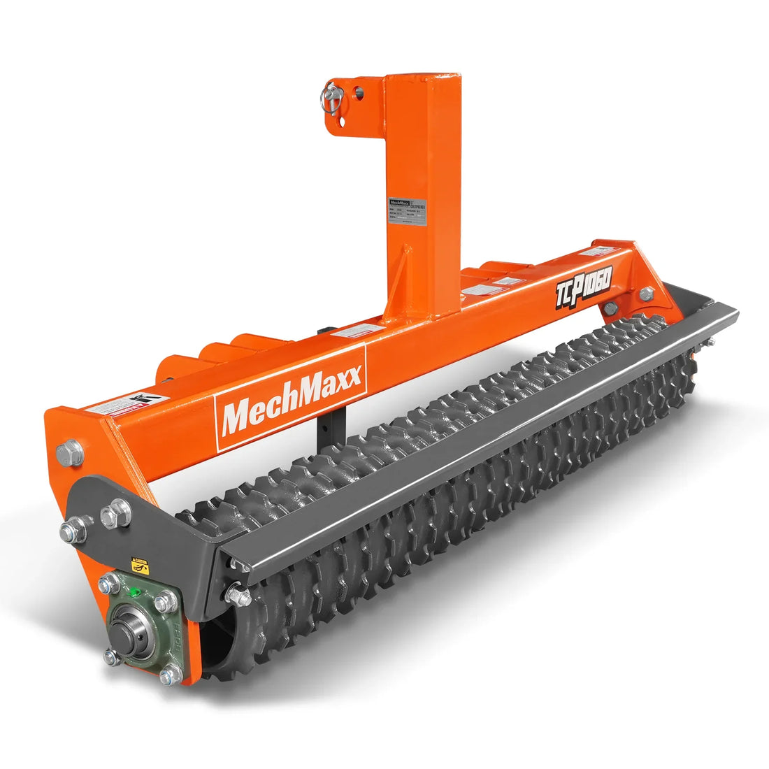 MechMaxx 60-inch cultipacker with ductile iron wheels firming a food plot seedbed