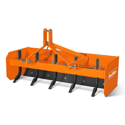 MechMaxx 60 inch box blade for a compact tractor with 5 ripper shanks on a 3-point hitch