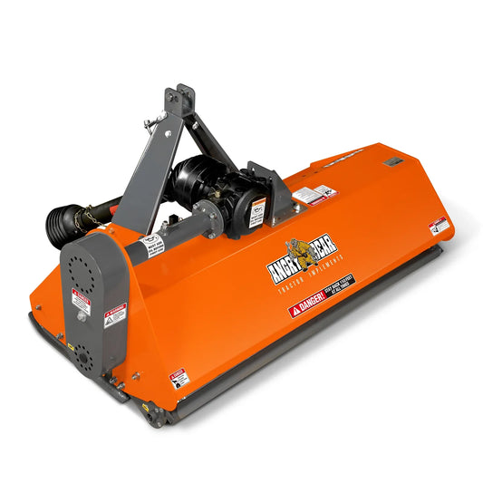 Flail mower vs rotary cutter comparison — MechMaxx 60-inch PTO flail mower on a 3-point hitch