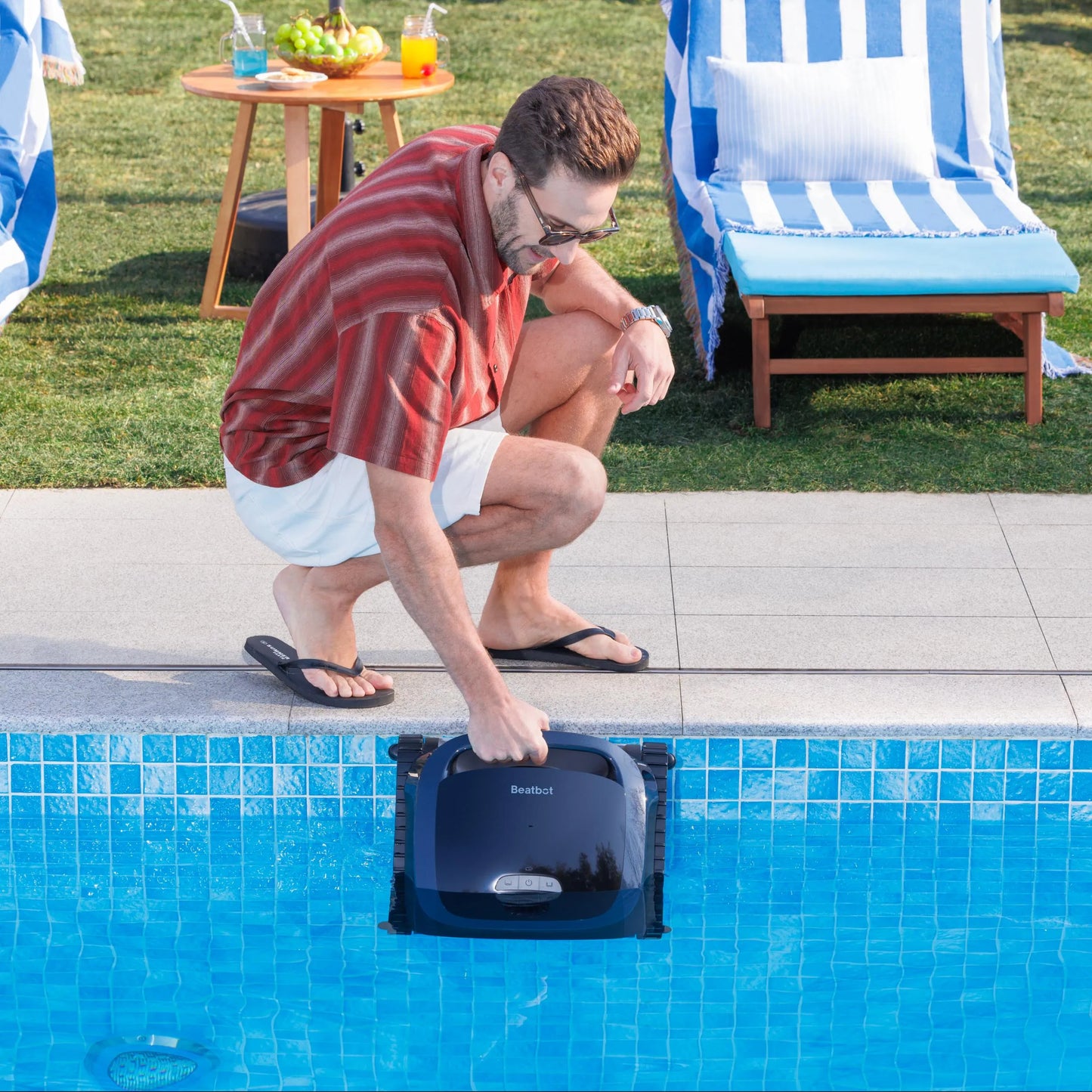 BeatBot AquaSense 2 Robotic Pool Cleaner — angle view