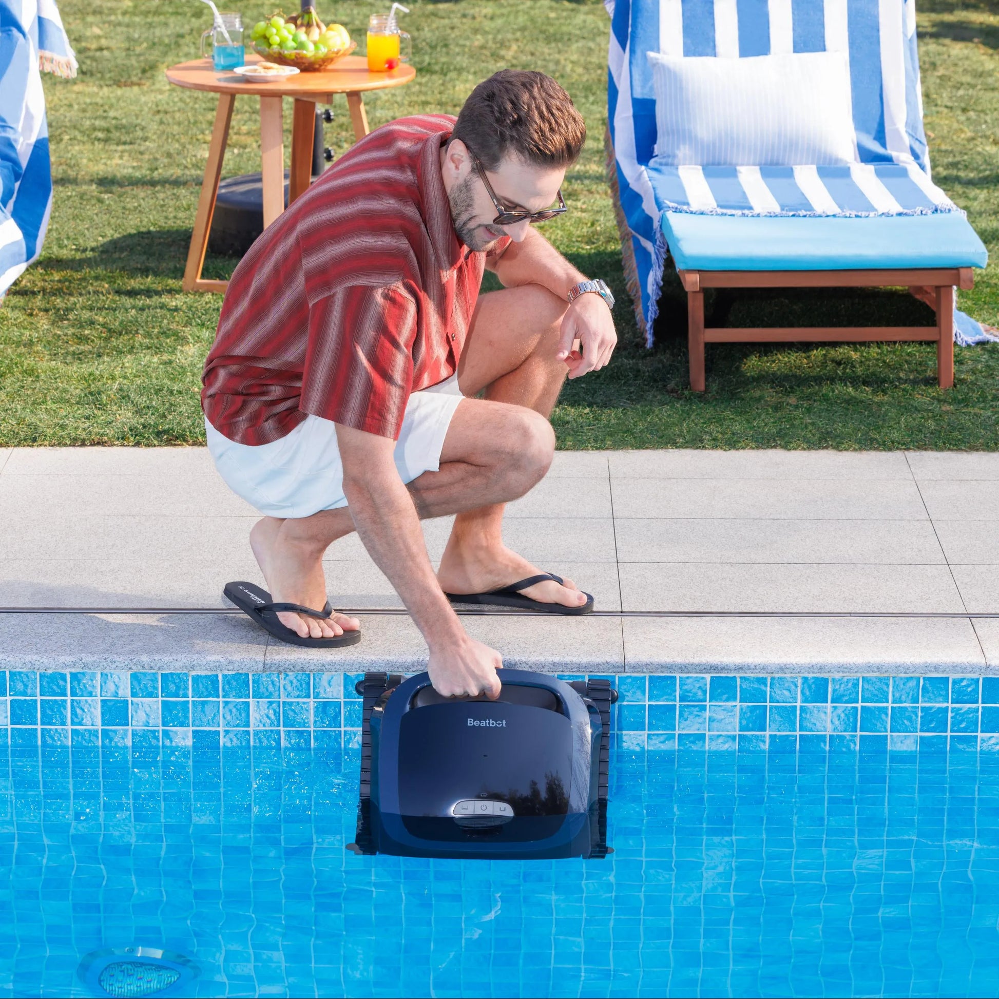 BeatBot AquaSense 2 Robotic Pool Cleaner — angle view