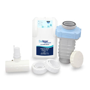 Solaxx Saltron Reliant salt chlorine generator kit with cell, control box and plumbing fittings
