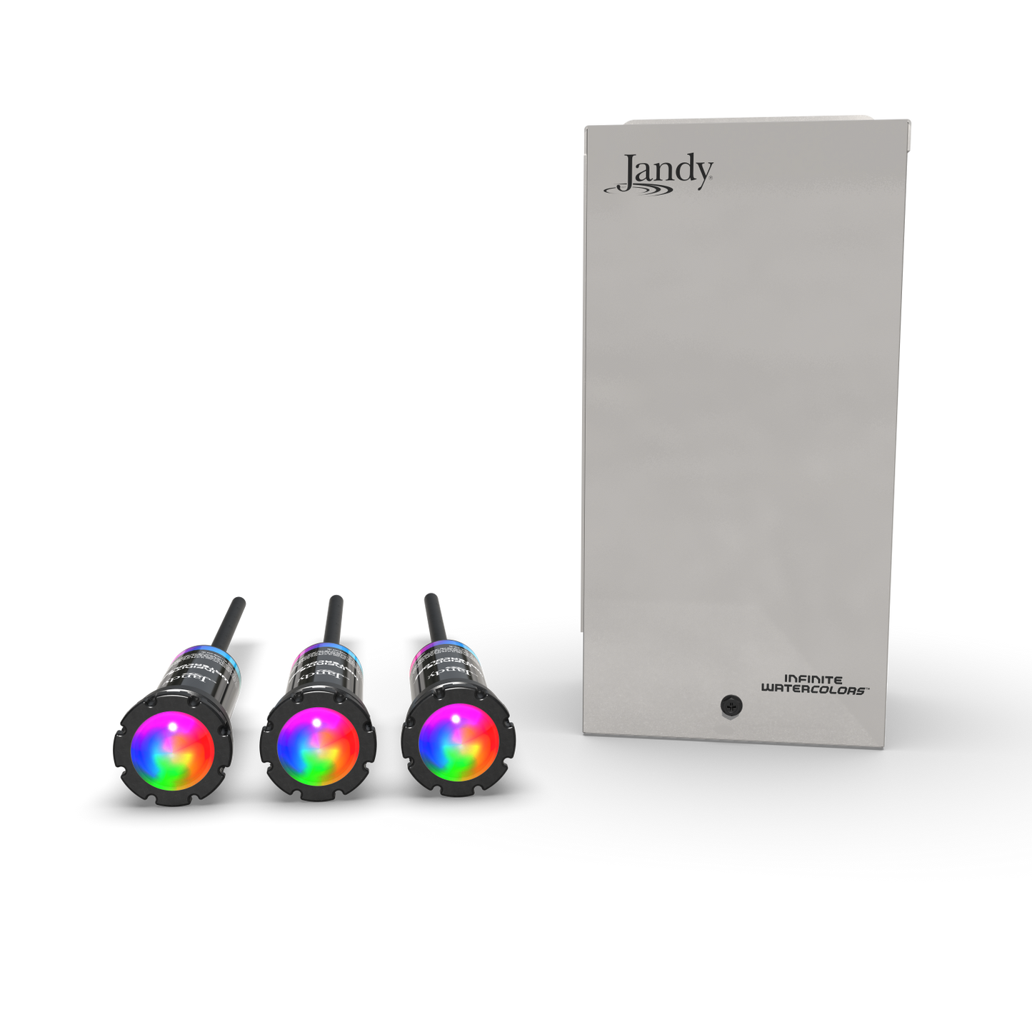 Jandy Infinite WaterColors Nicheless 3-LED Kit — front view