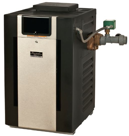 Raypak Professional 408 gas pool heater with bronze headers and water connections