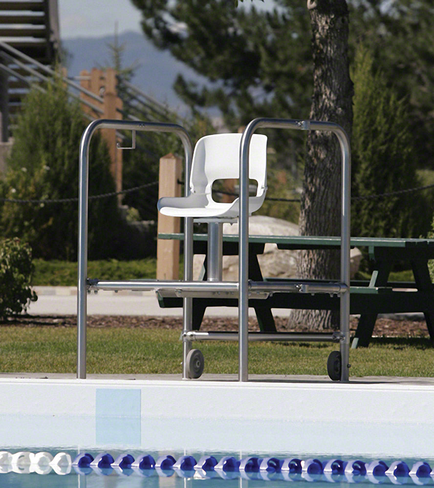 Spectrum Aquatics Torrey II 36 inch lifeguard chair — poolside view
