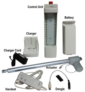 Global Pool Products TI600CS F kit – labeled control unit and battery