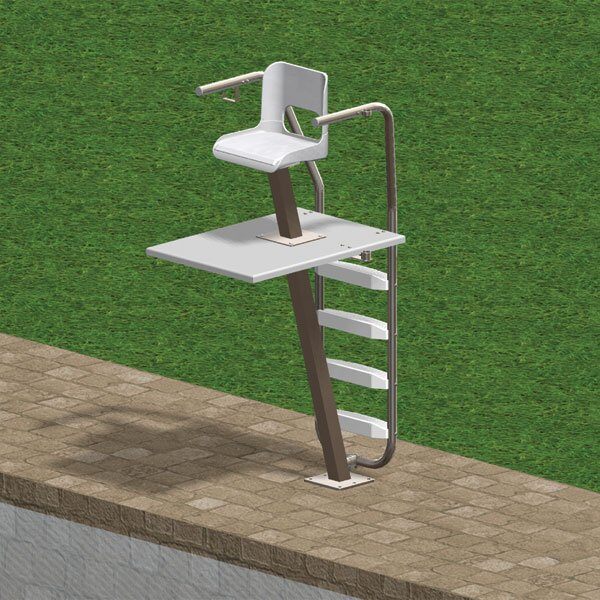 Spectrum Aquatics Sapphire 6 ft lifeguard chair — installed at a pool