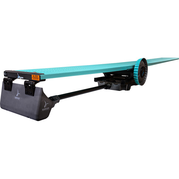 Duraflex All New Short Stand — shown with a mounted springboard