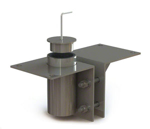 Spectrum Aquatics wood deck pool lift anchor — anchor plate and sleeve render on white