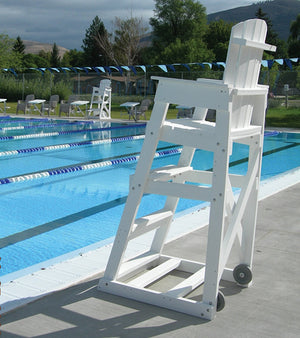 Spectrum Aquatics Mendota lifeguard chair — at the pool