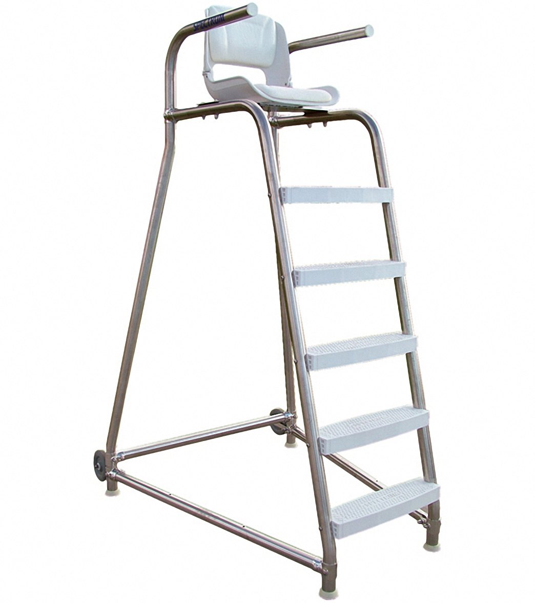 Spectrum Aquatics Marshall 6 ft lifeguard chair — front three-quarter view on white