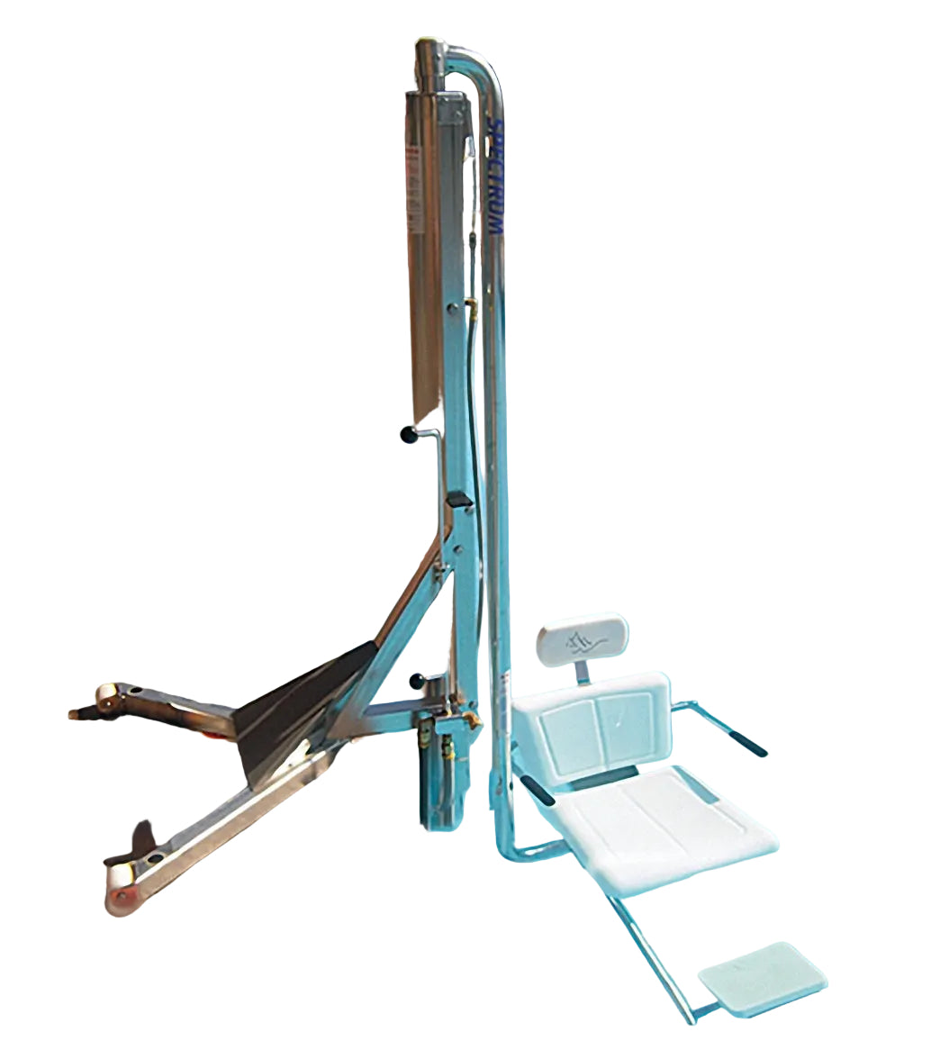 Spectrum Aquatics Gallatin WP400 water-powered pool lift — seat detail