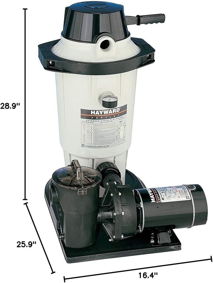 Hayward Perflex W3EC40C92S / W3EC50C93S D.E. Filter System with PowerF - dimension view