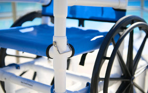 Aqua Creek PVC pool access chair — locker room use
