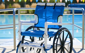 Aqua Creek PVC pool access chair — poolside