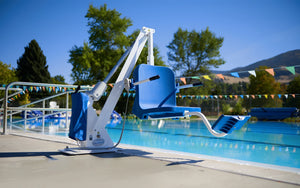 Aqua Creek Admiral pool lift — installed poolside