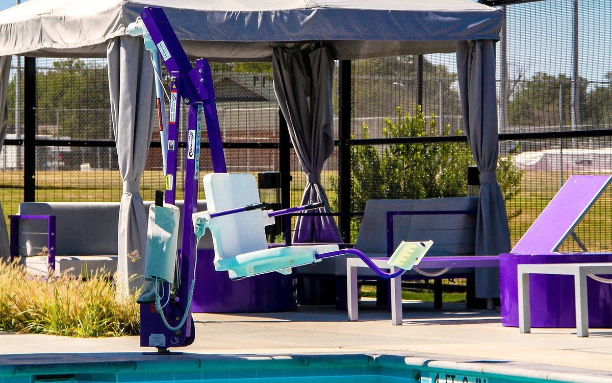 Aqua Creek Mighty 600 pool lift — installed poolside