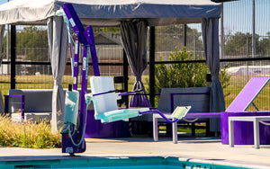 Aqua Creek Mighty 600 pool lift — installed poolside