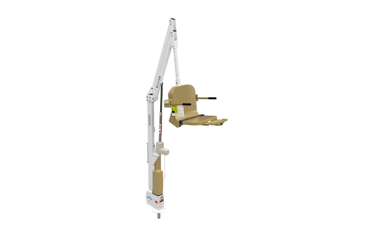 Aqua Creek Neptune pool lift — seat and leg rest