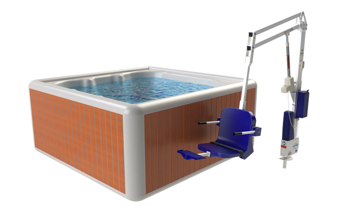 Aqua Creek Neptune pool lift — mast and controls