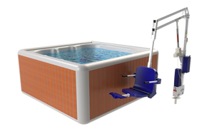 Aqua Creek Neptune pool lift — mast and controls