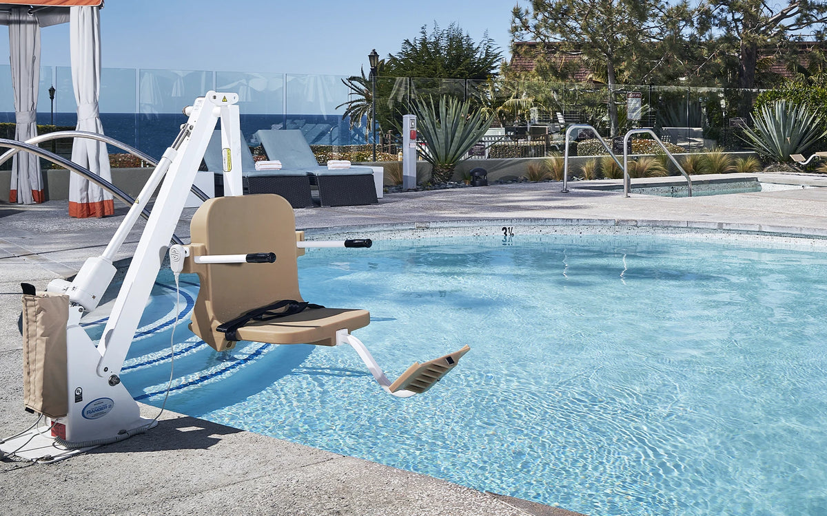 Aqua Creek Ranger 2 pool lift — installed poolside