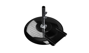 Ledge Lounger aluminum umbrella base, 150 lb black with 18 in two-piece stem